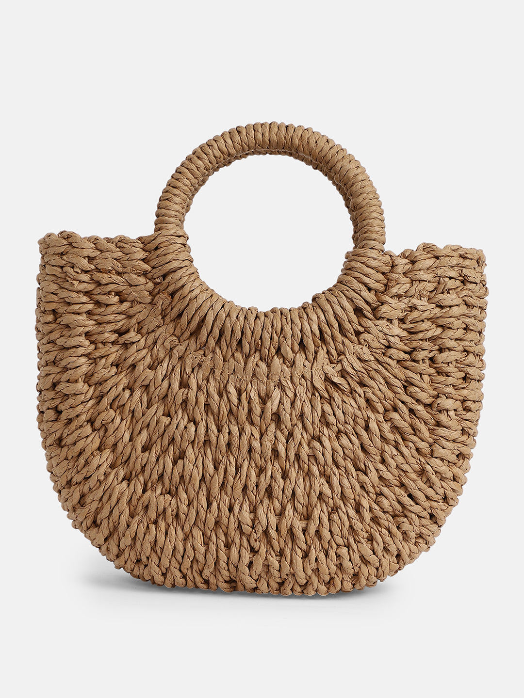 The Bow-Straw Hand Bag - Tan Brown