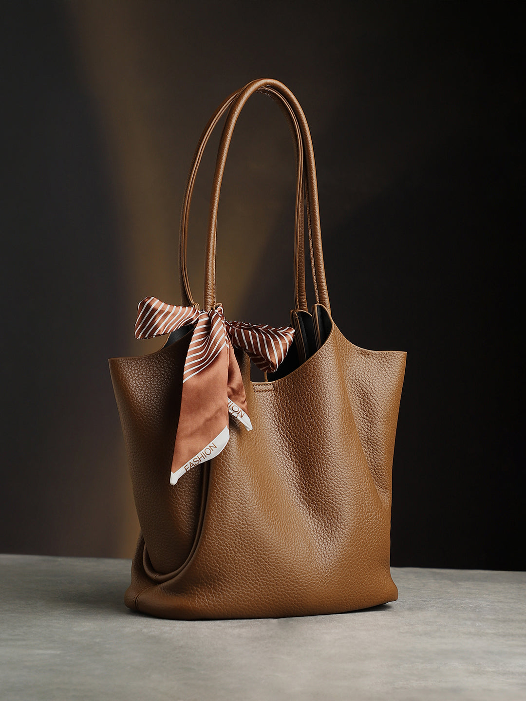 The Metrograph  Tote Bag With Pouch - Mocha Brown