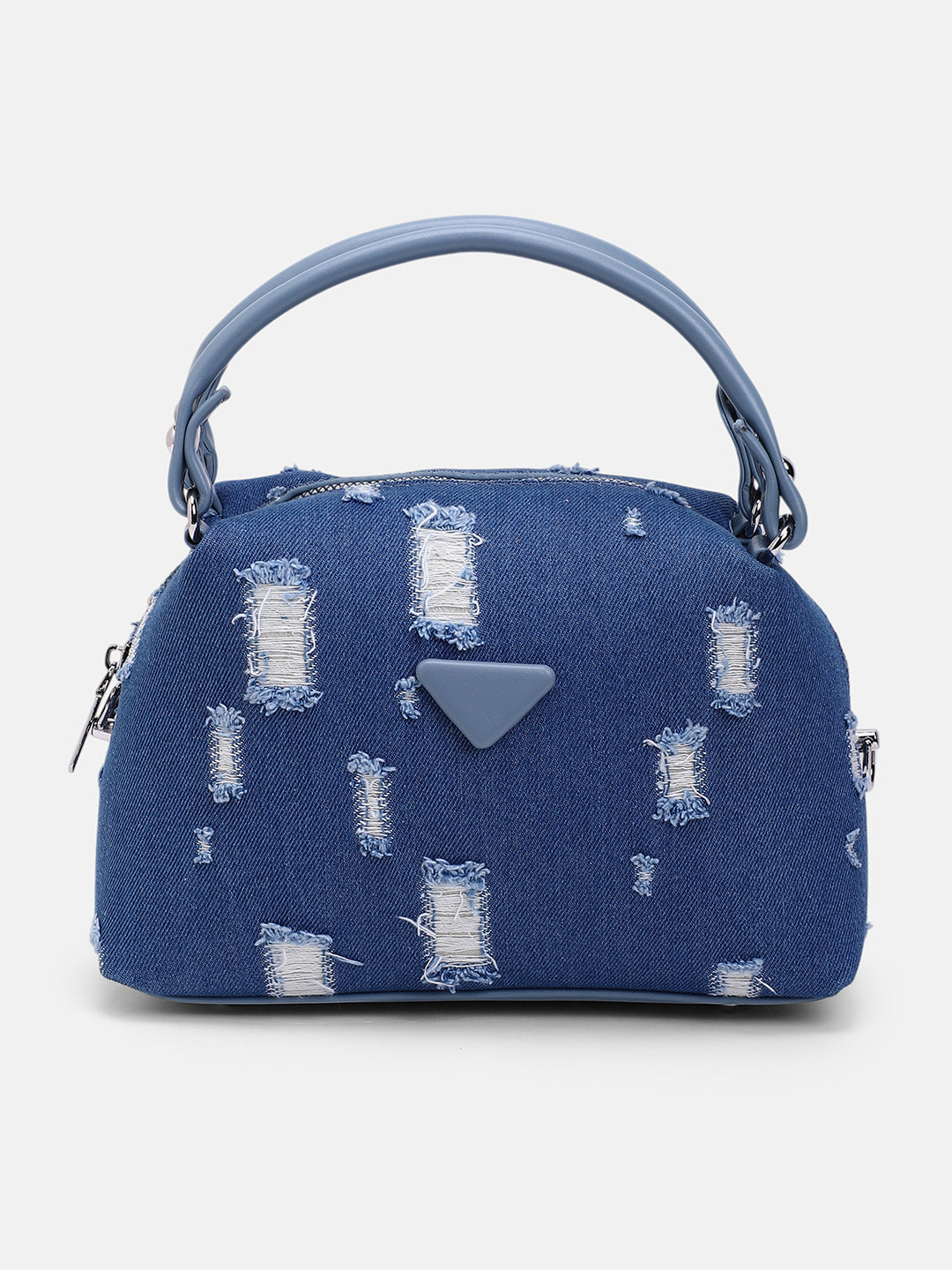 The Denim-Curve Hand Bag - Indigo Blue