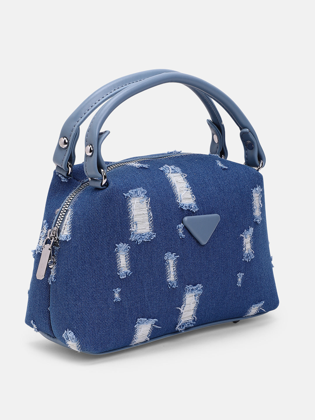 The Denim-Curve Hand Bag - Indigo Blue
