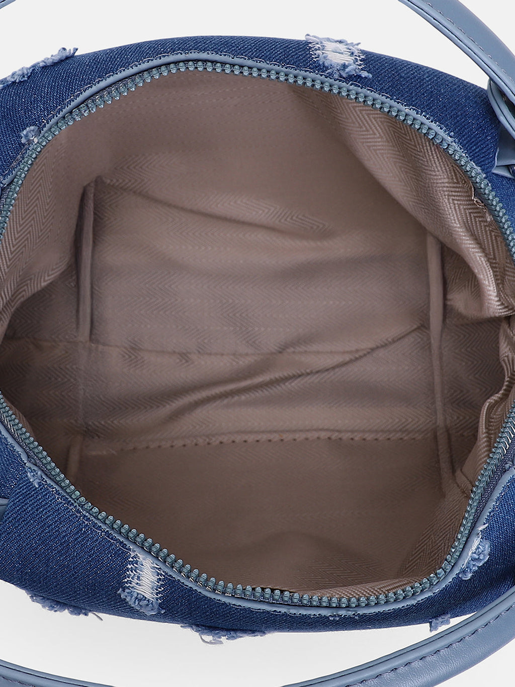 The Denim-Curve Hand Bag - Indigo Blue