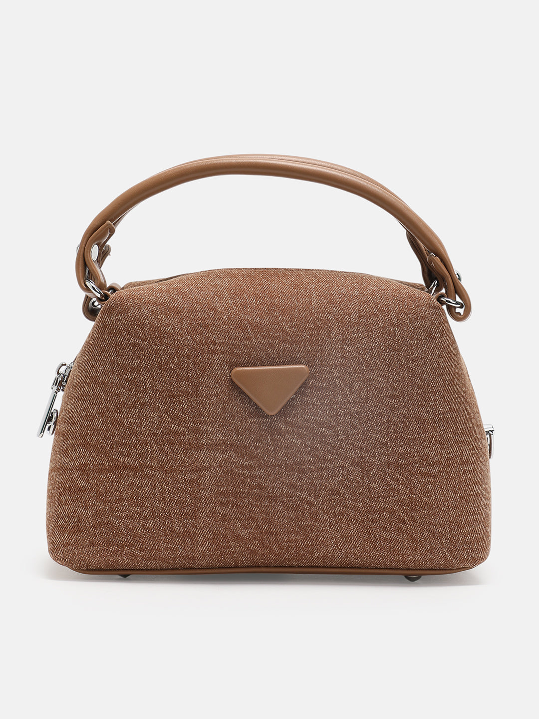 The Denim-Curve Hand Bag - Peanut Brown