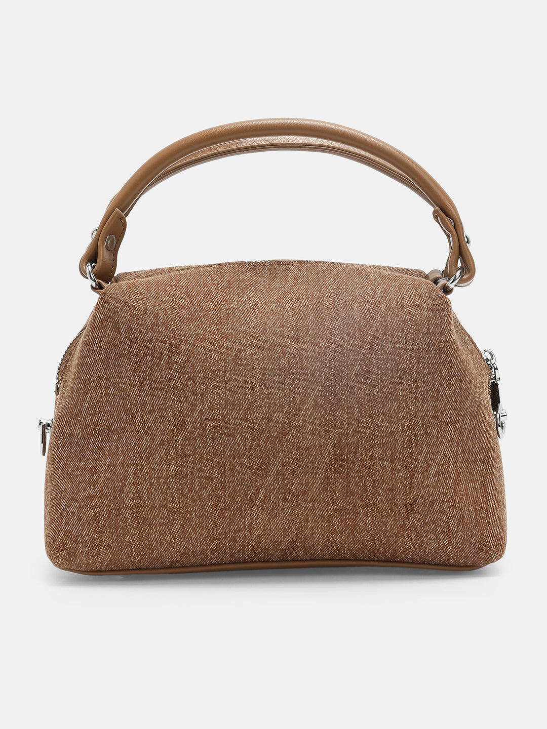 The Denim-Curve Hand Bag - Peanut Brown