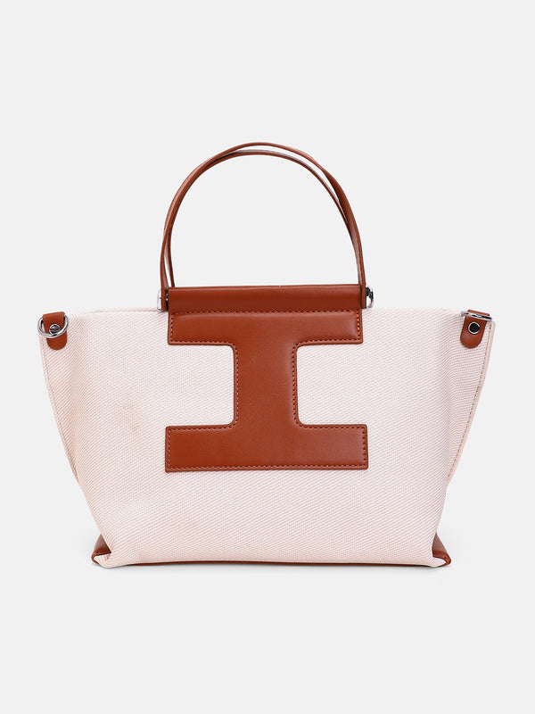 The Riviera-Daze Hand Bag - Russet Brown & Cream White