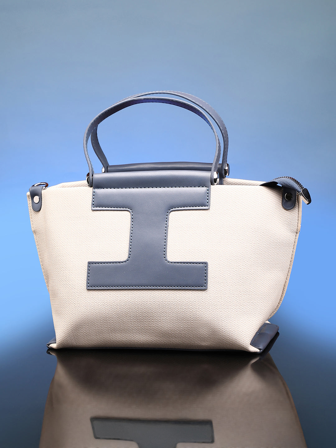 The Riviera-Daze Hand Bag - Aegean Blue & Cream White