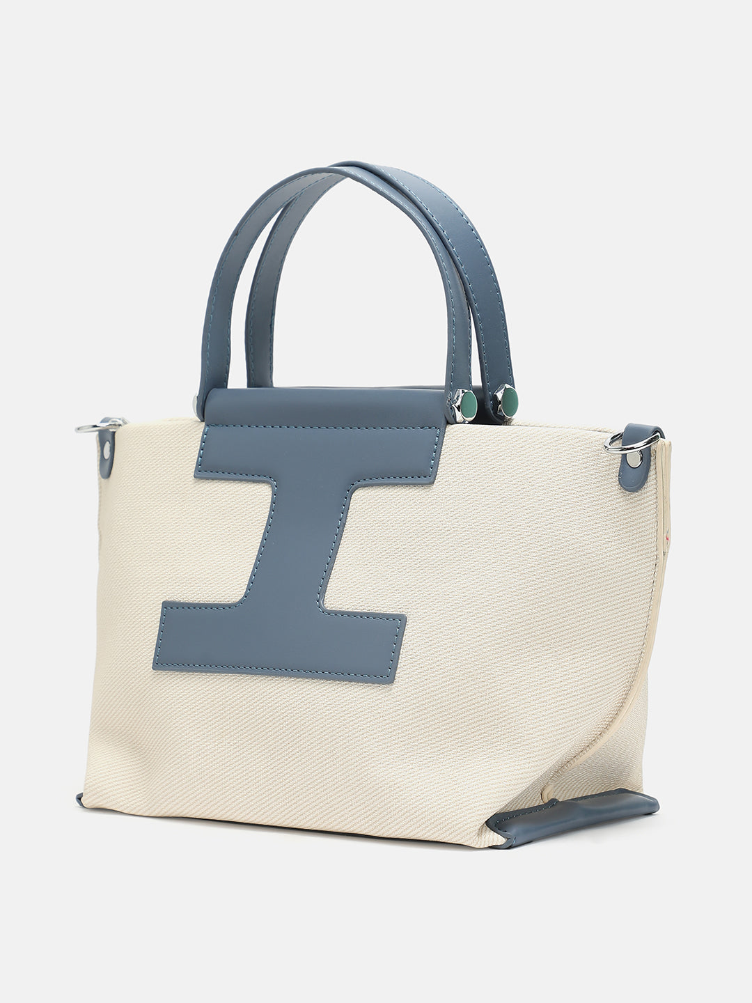 The Riviera-Daze Hand Bag - Aegean Blue & Cream White