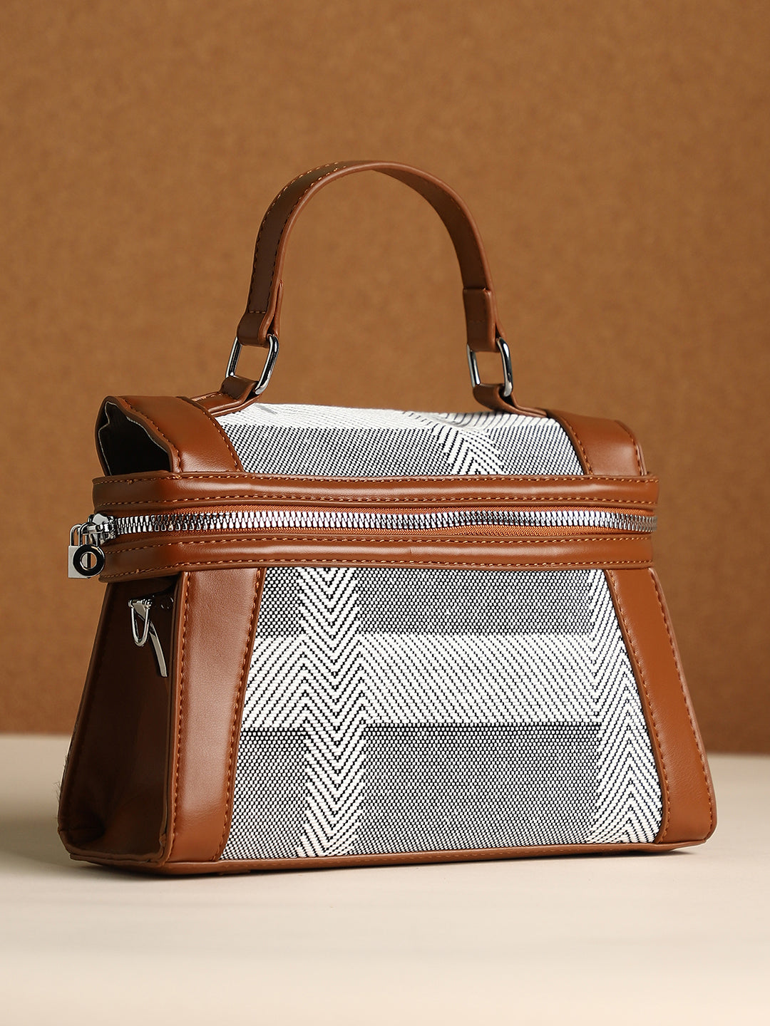 The Epistola Hand Bag - Tan Brown & Midnight Black