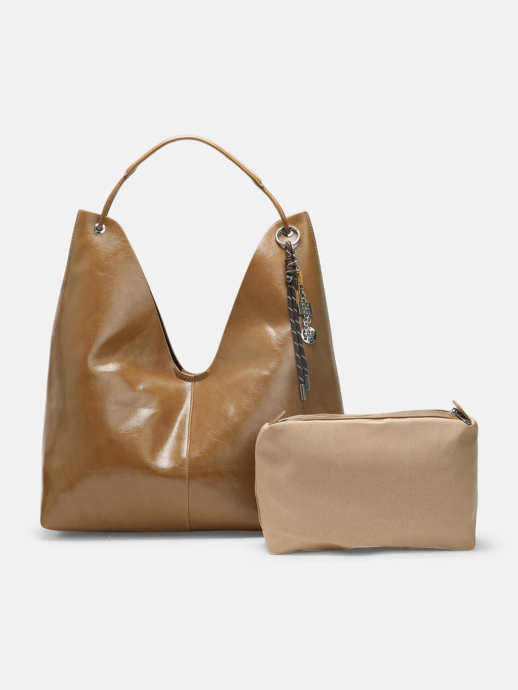 The Large Dayscape Hobo Bag With Pouch - Khaki Beige