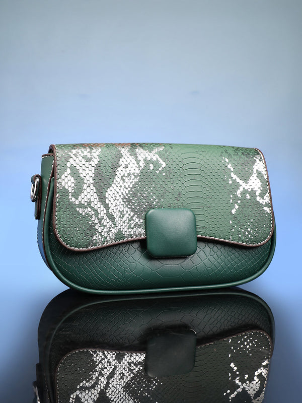 The Coilmark Curve Hand Bag - Jungle Green