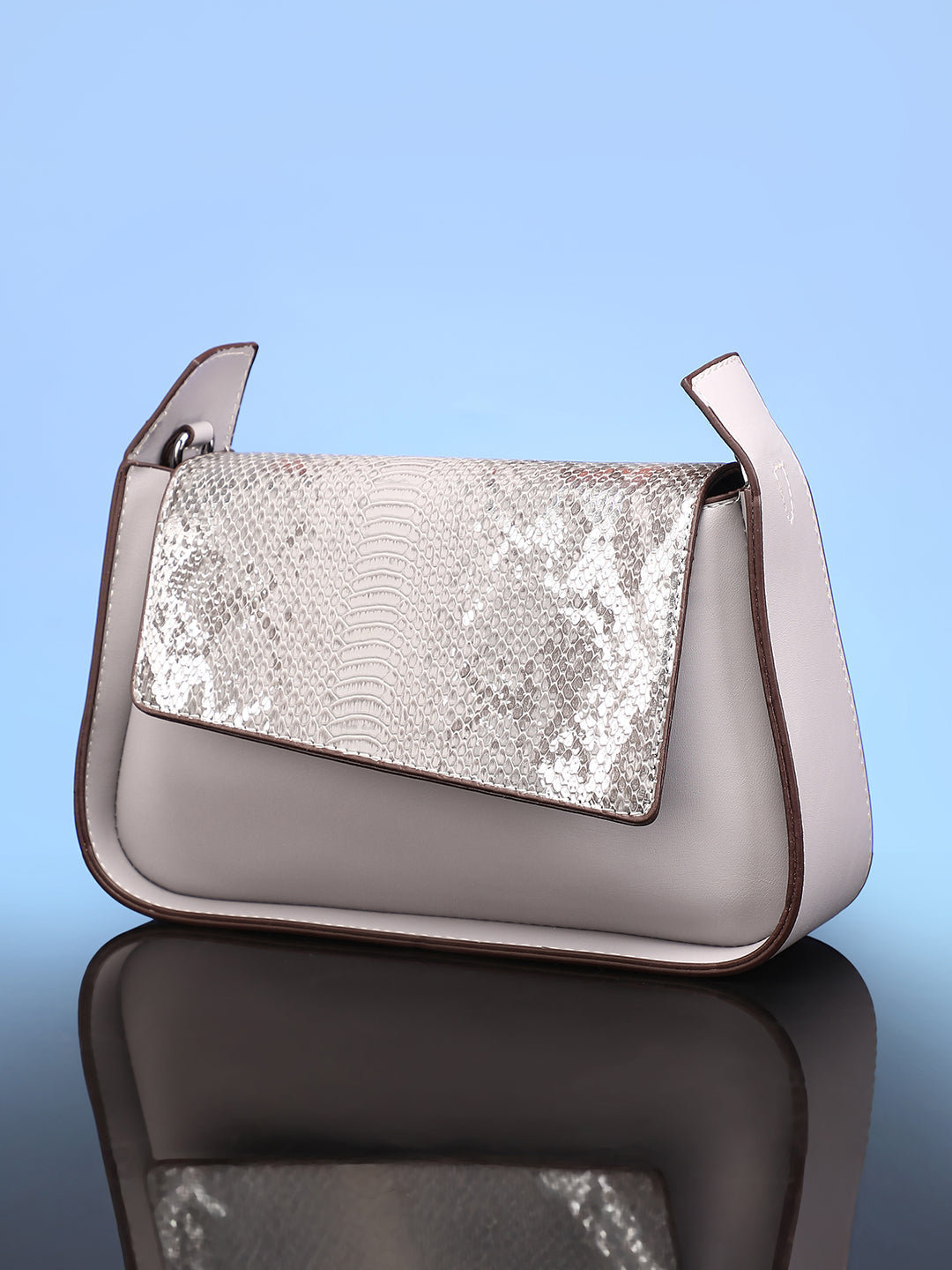 The Coilmark Asymmetric Hand Bag - Coin Grey