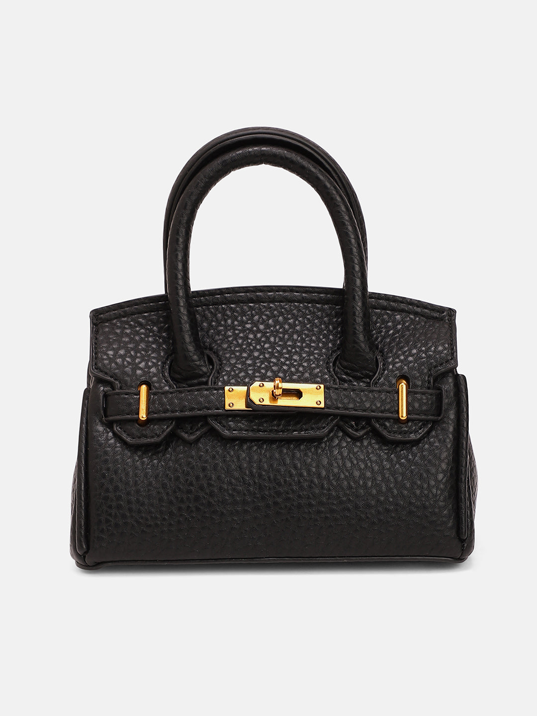 The Mini Overlap Satchel Sling Bag With Pouch - Onyx Black