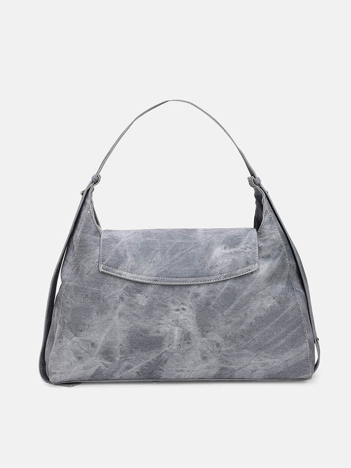 The Large Slant-Flap Hobo Bag - Icy Blue