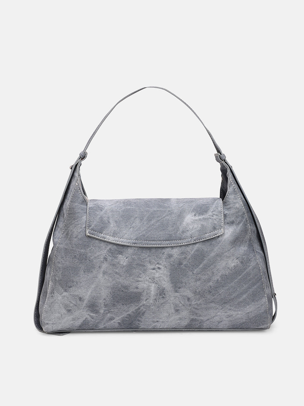The Large Slant-Flap Hobo Bag - Icy Blue