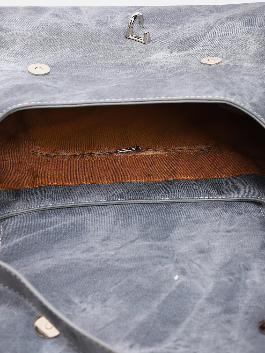 The Large Slant-Flap Hobo Bag - Icy Blue