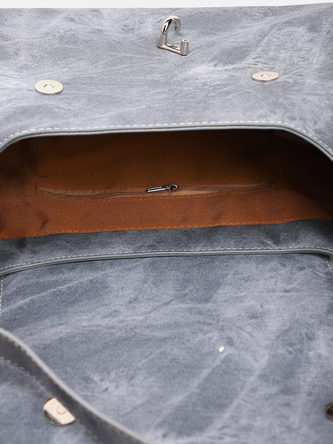 The Large Slant-Flap Hobo Bag - Icy Blue