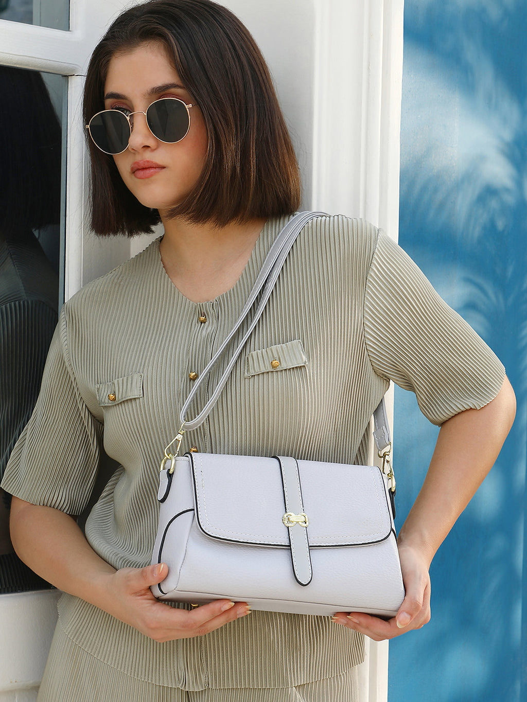 The Agnes Sling Bag - Ecru White