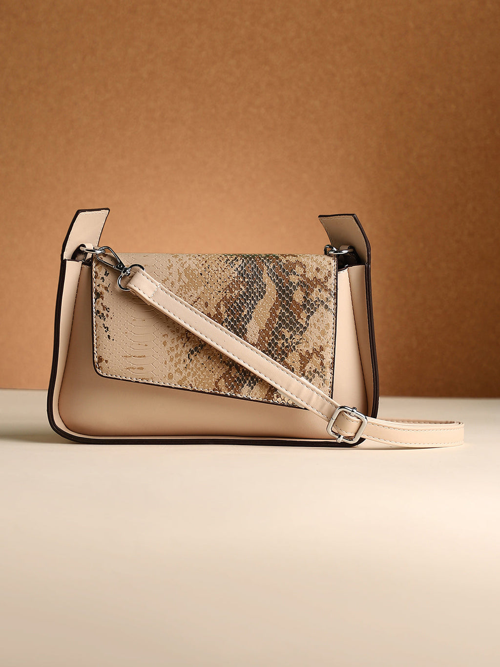 The Coilmark Asymmetric Hand Bag - Ecru Beige
