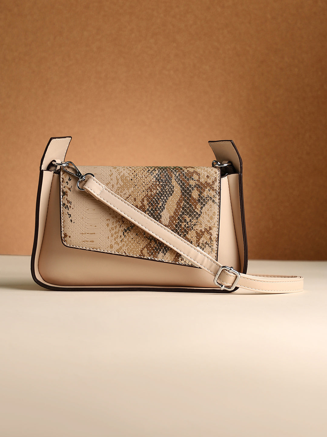 The Coilmark Asymmetric Hand Bag - Ecru Beige