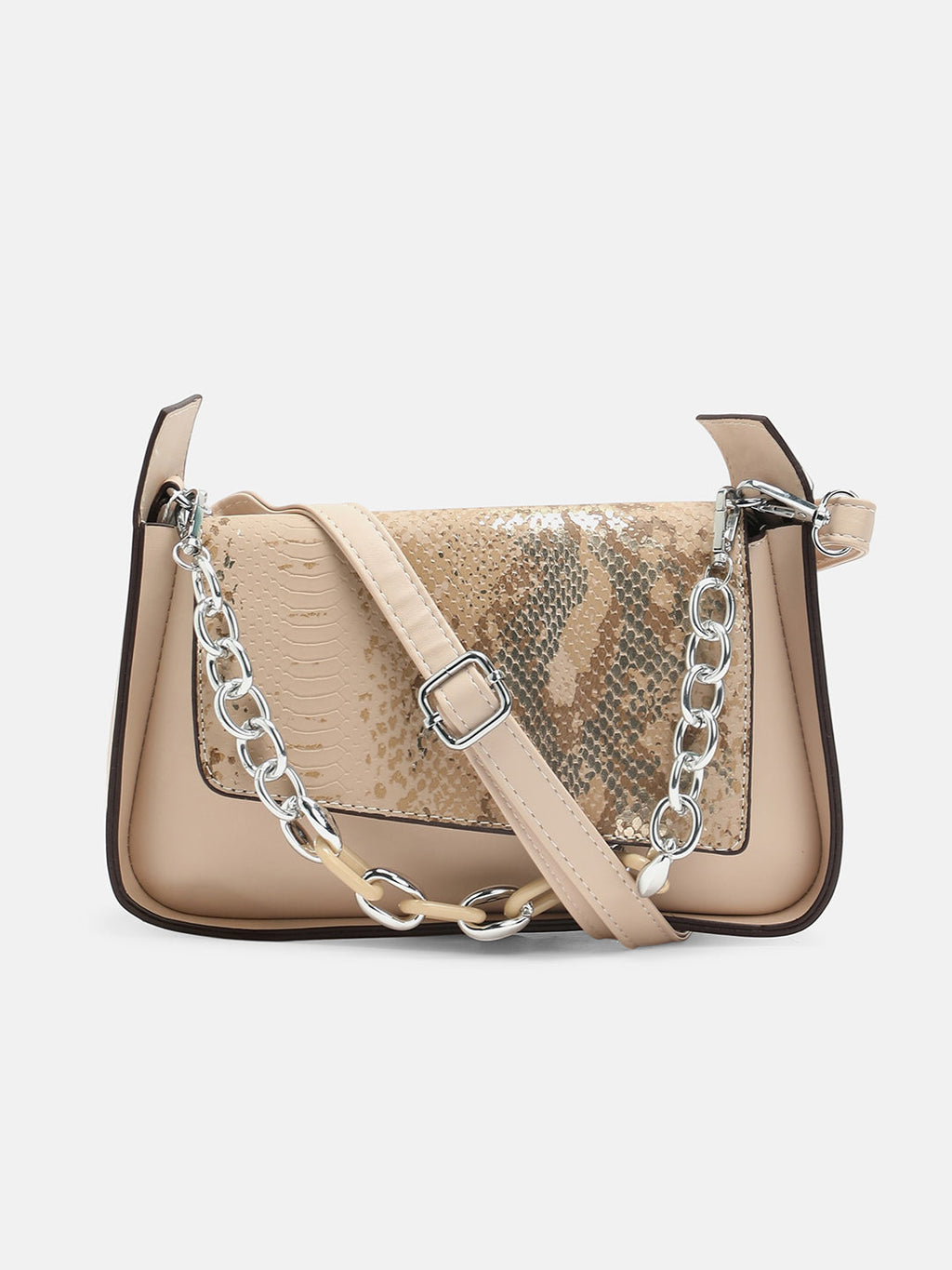 The Coilmark Asymmetric Hand Bag - Ecru Beige
