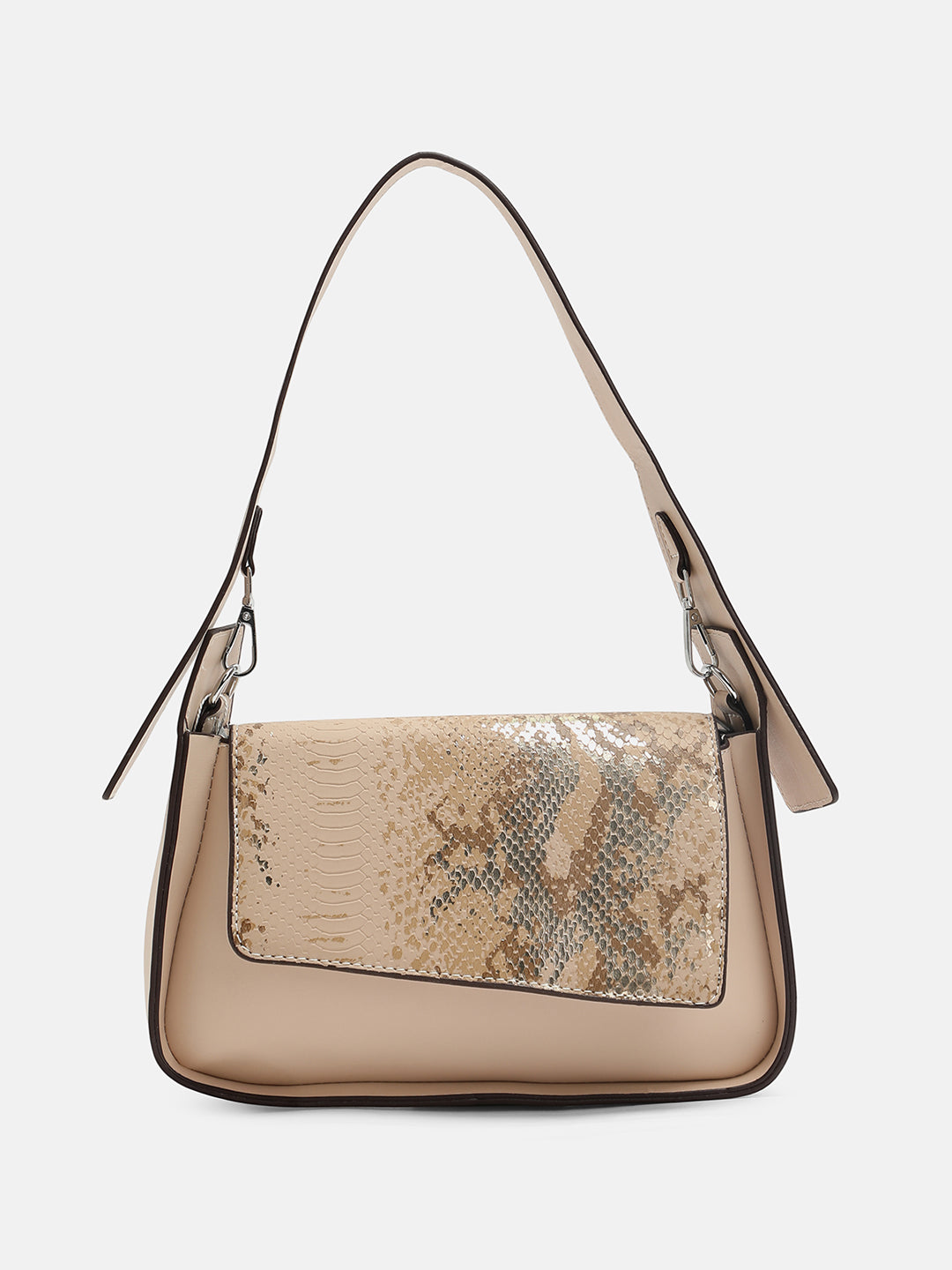 The Coilmark Asymmetric Hand Bag - Ecru Beige
