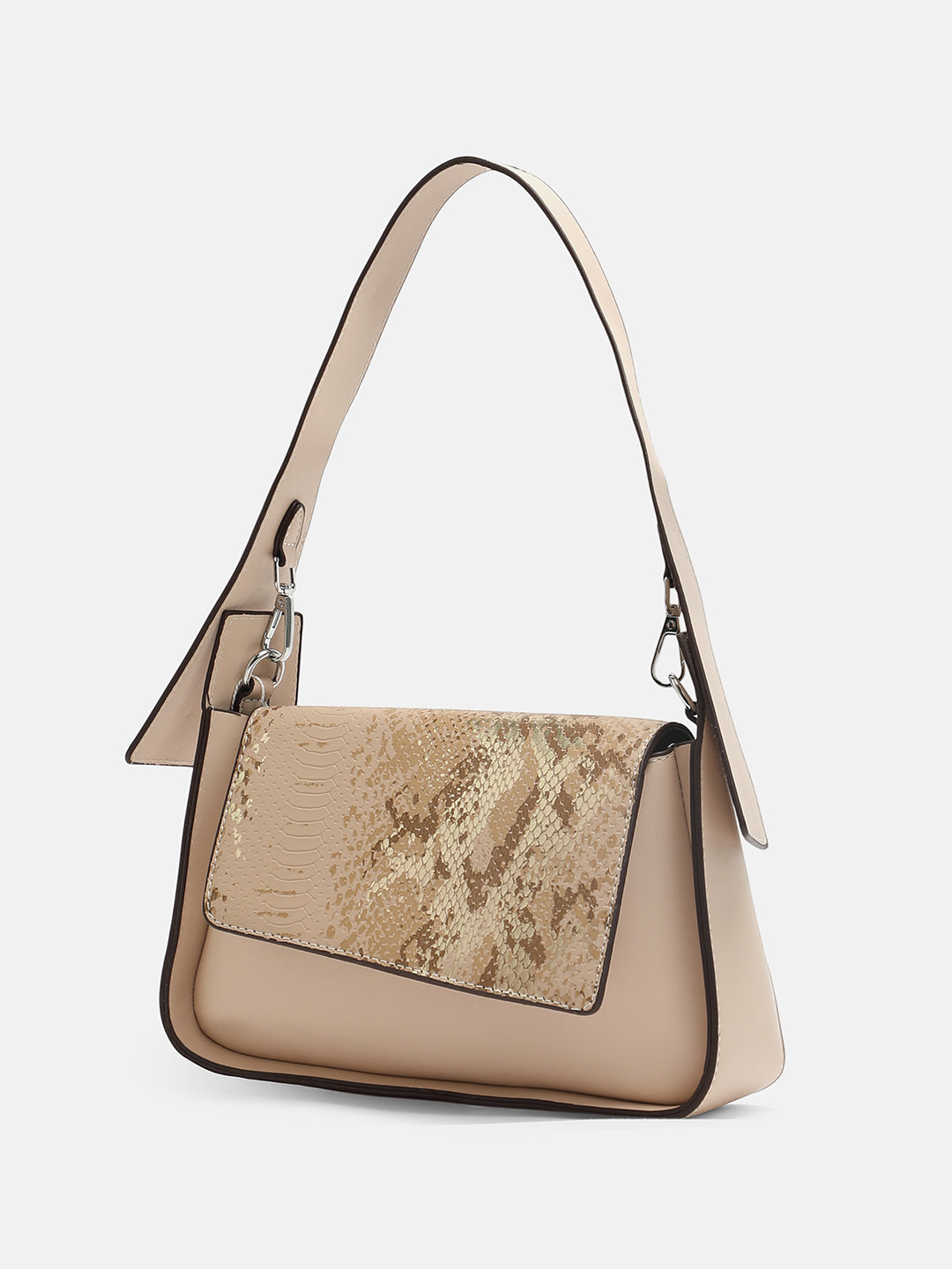 The Coilmark Asymmetric Hand Bag - Ecru Beige