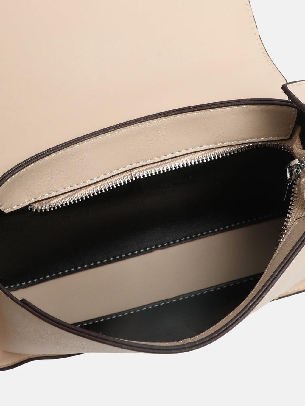 The Coilmark Asymmetric Hand Bag - Ecru Beige