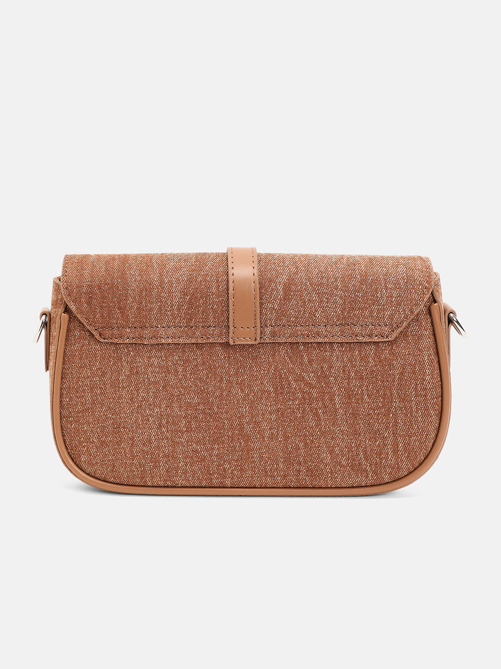 The Ribbed-Structured Sling Bag With Pouch - Peanut Brown