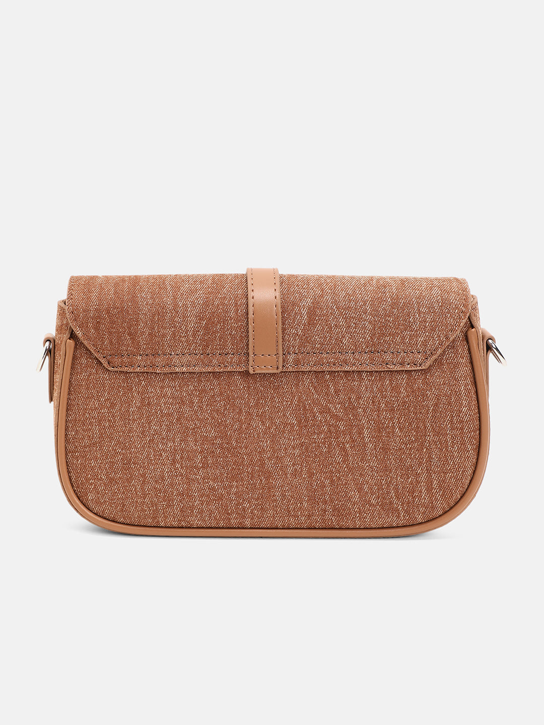 The Ribbed-Structured Sling Bag With Pouch - Peanut Brown