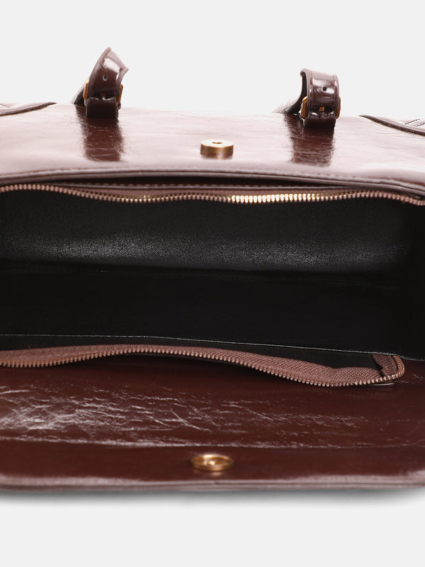 The Coreline Satchel Bag - Coffee Brown