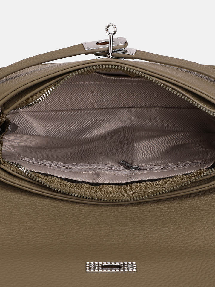 The Overlap-Curve Sling Bag - Olive Green
