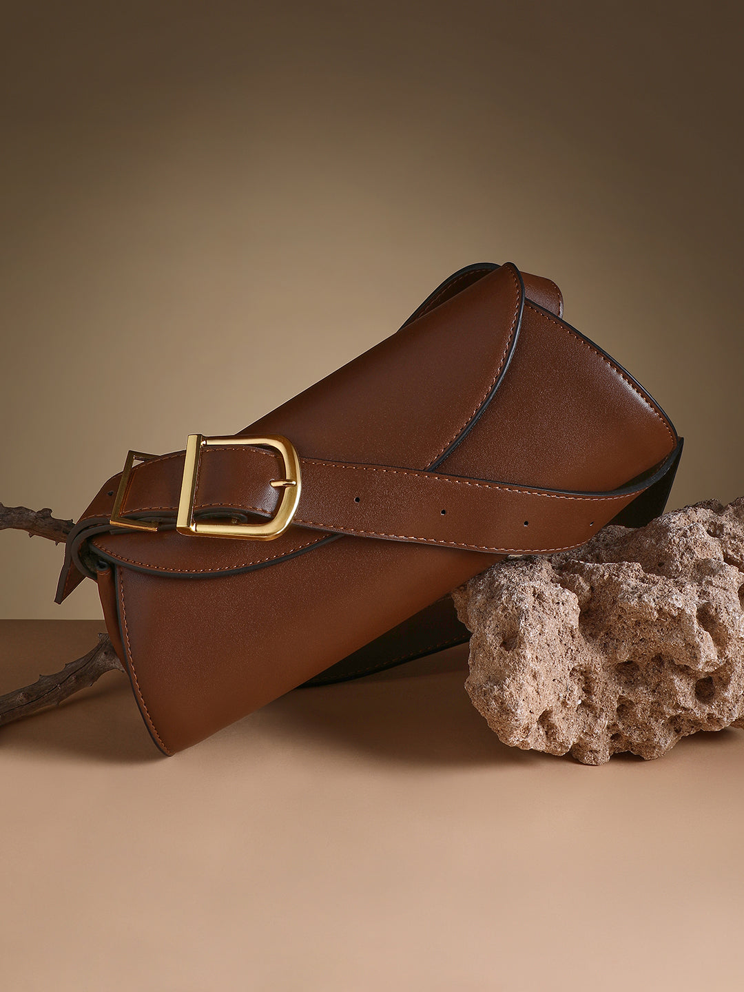 The Edge-Fold Sling Bag - Chocolate Brown