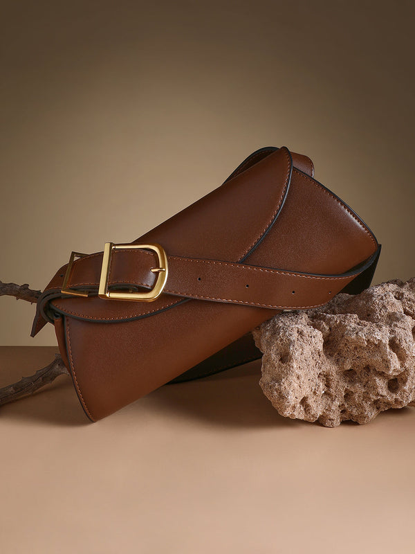 The Edge-Fold Sling Bag - Chocolate Brown
