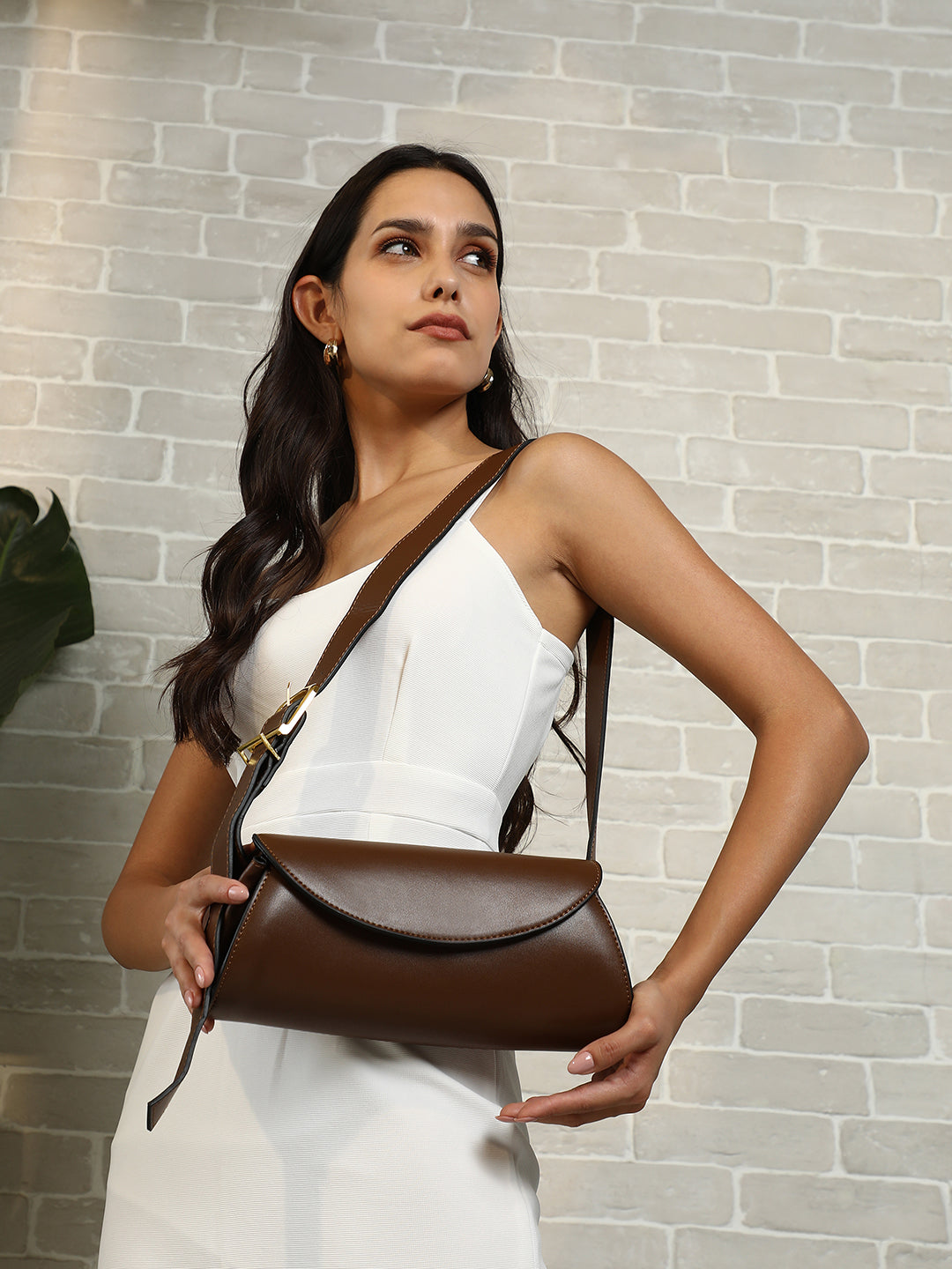 The Edge-Fold Sling Bag - Chocolate Brown