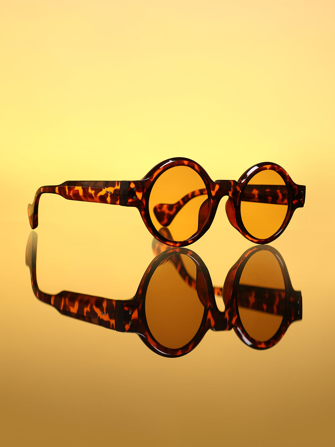 The Scholar Round Sunglass - Coffee Brown