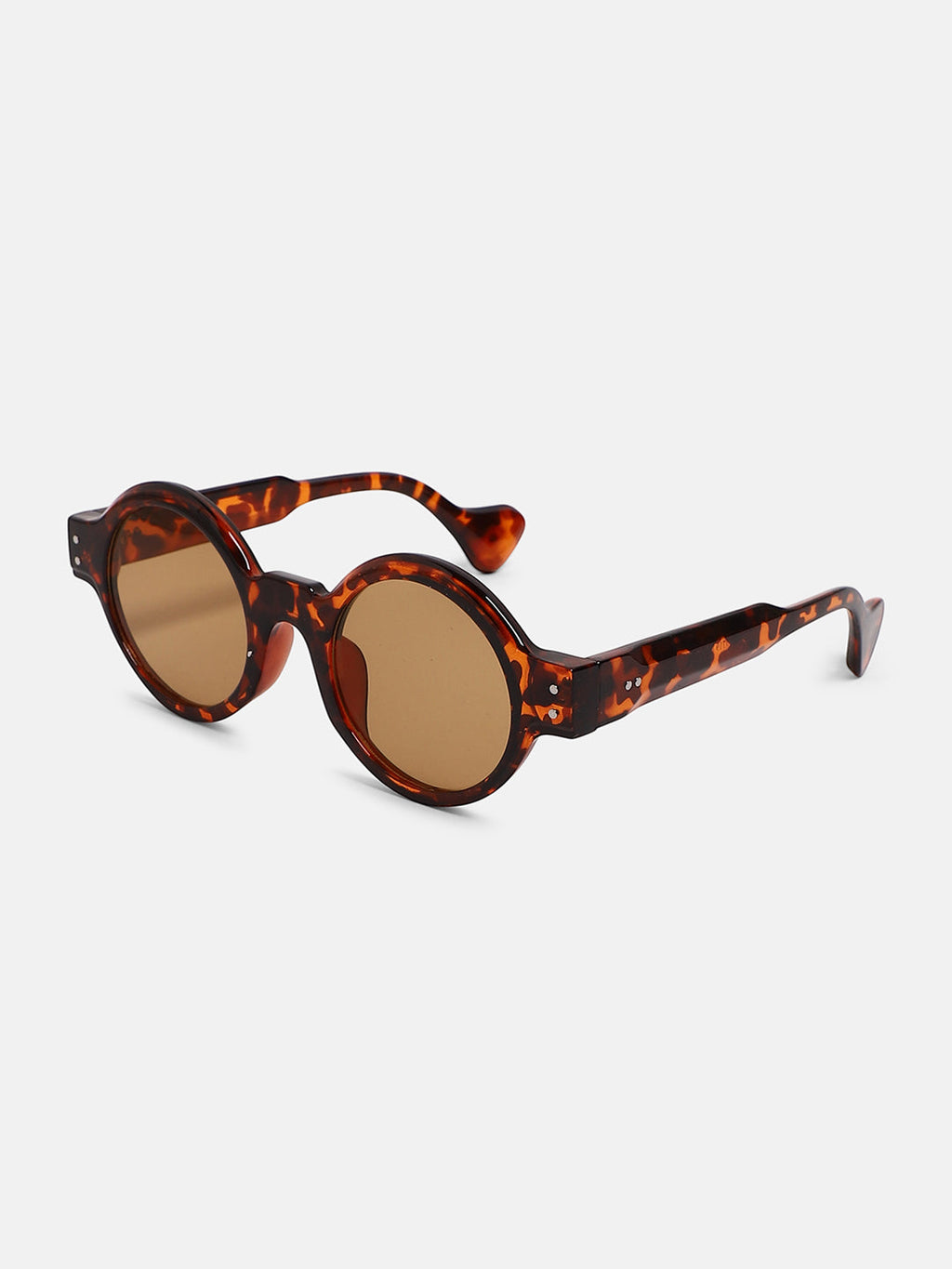 The Scholar Round Sunglass - Coffee Brown