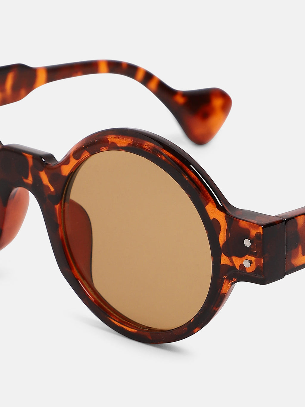 The Scholar Round Sunglass - Coffee Brown