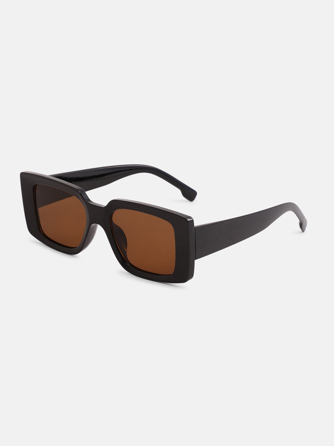 The Chunky-Retro Rectangular Sunglass - Onyx Black