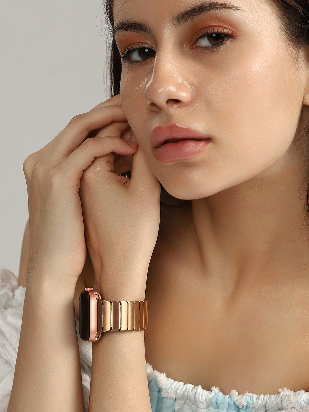 Ribbed Watch Strap - Antique Gold