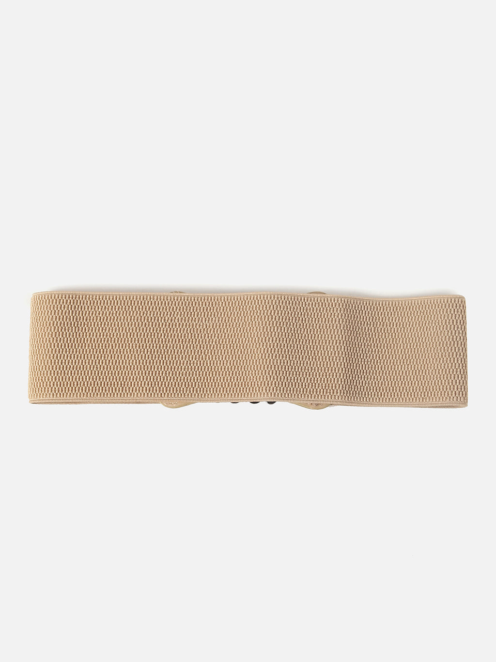 Beige Textured Stretch Waist Belt