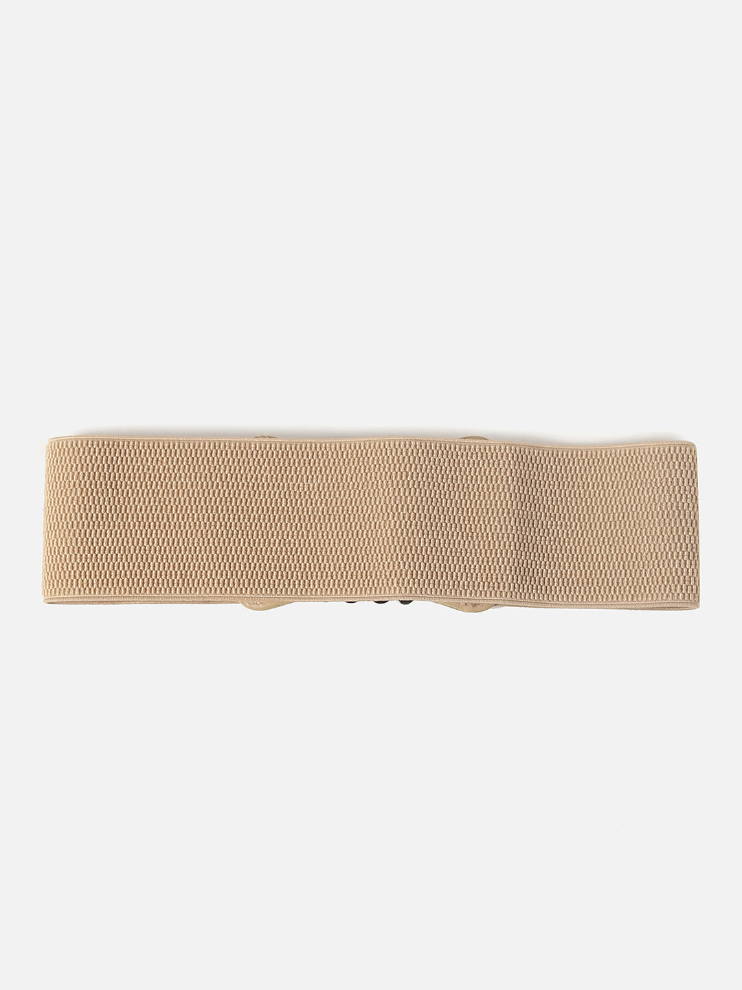 Beige Textured Stretch Waist Belt