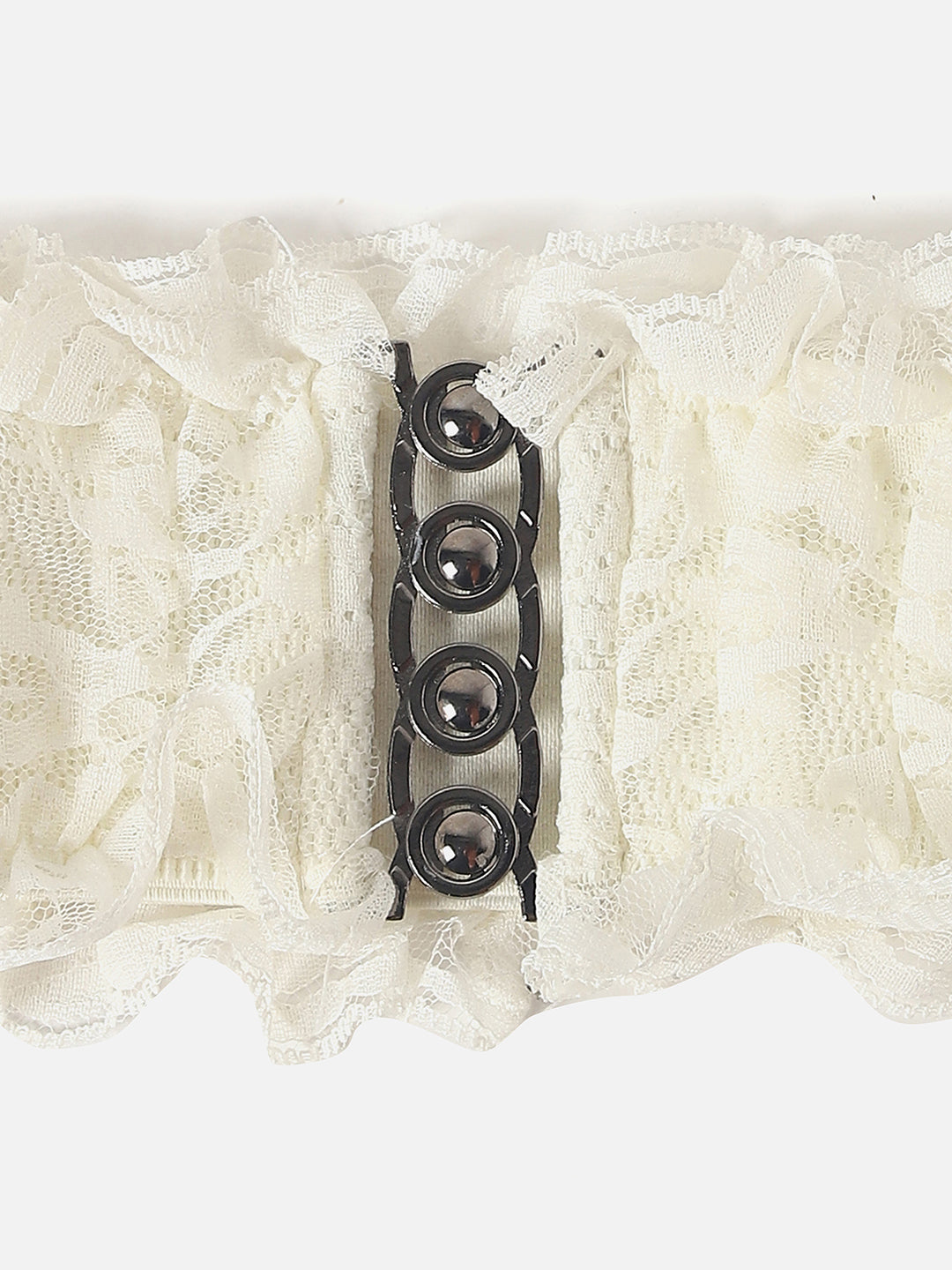 WHITE LACE STRETCH WAIST BELT