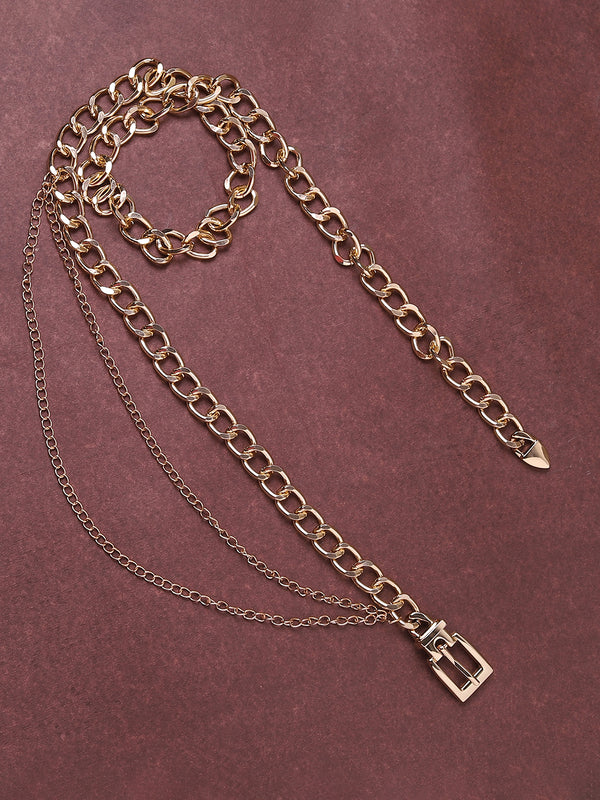 Gold Chain Solid Waist Belt