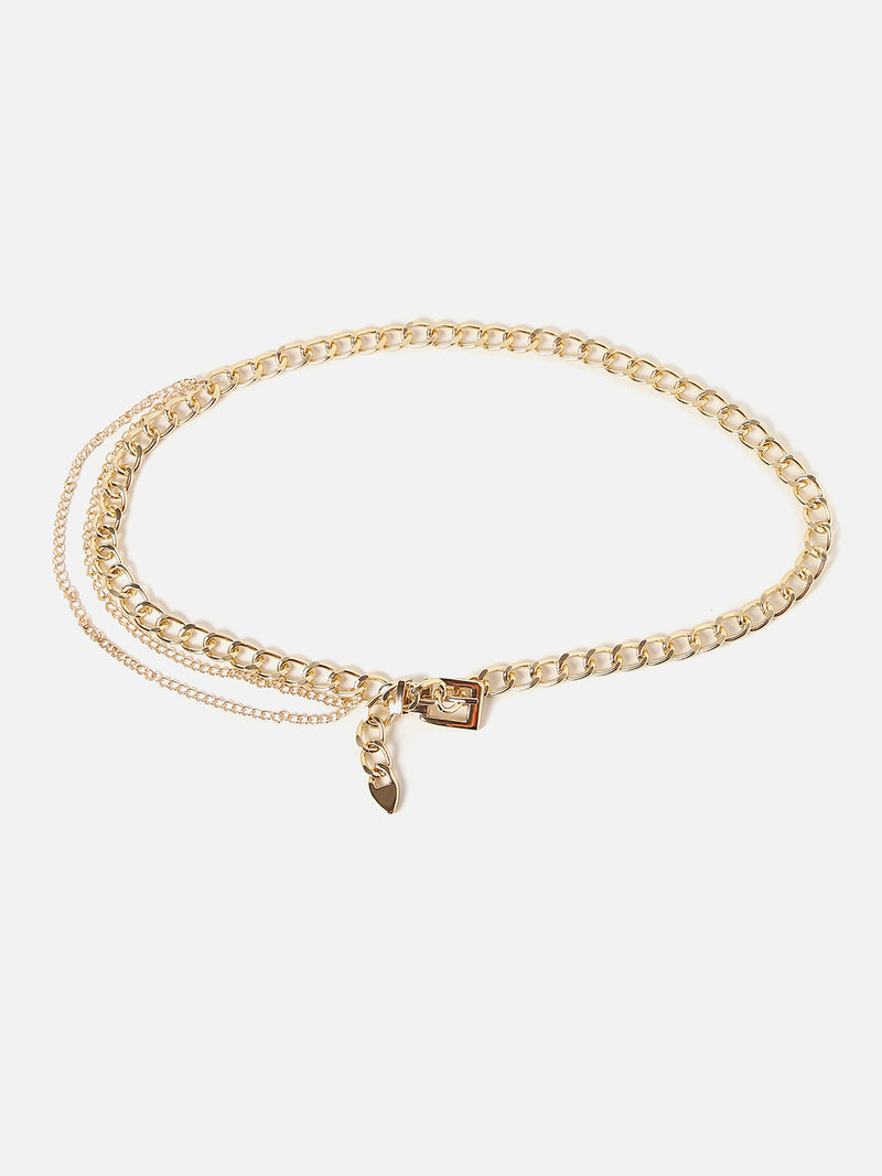 Gold Chain Solid Waist Belt