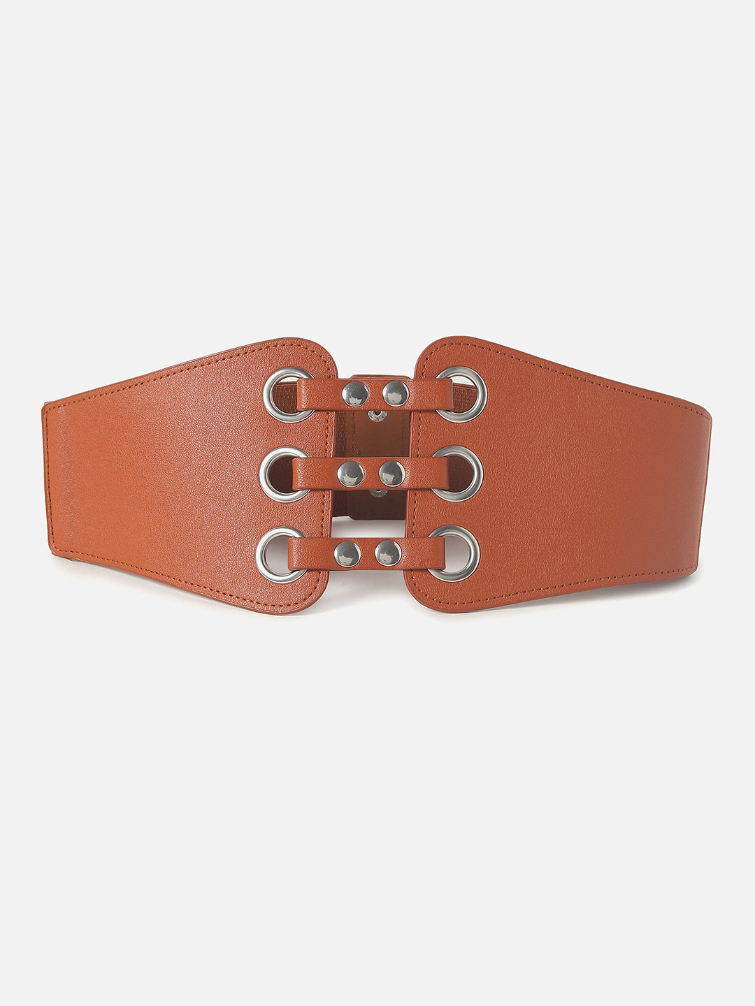 Tan Brown Solid Stretch Waist Belt