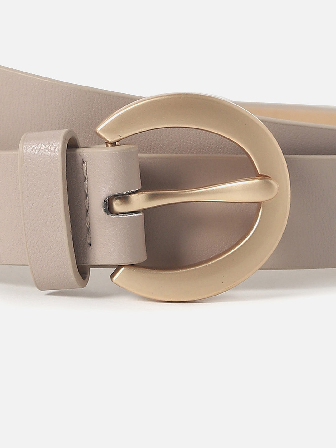 BEIGE SOLID BUCKLE BELT