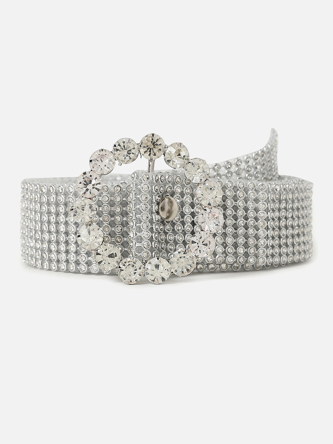 Silver Embellished Rhinestone Belt