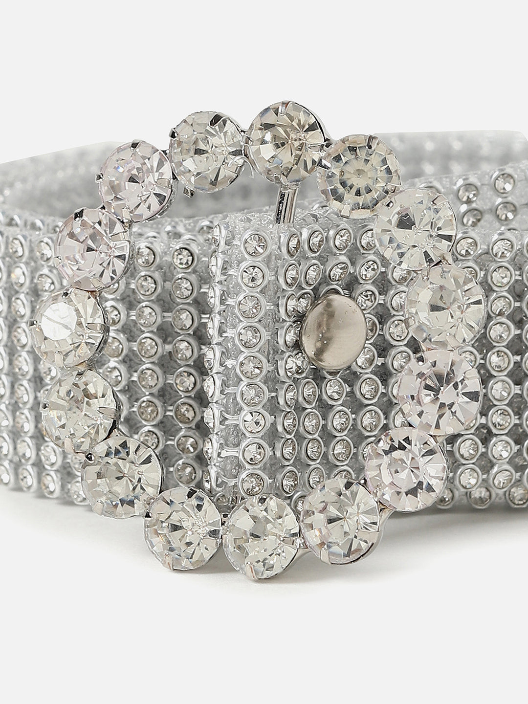 Silver Embellished Rhinestone Belt