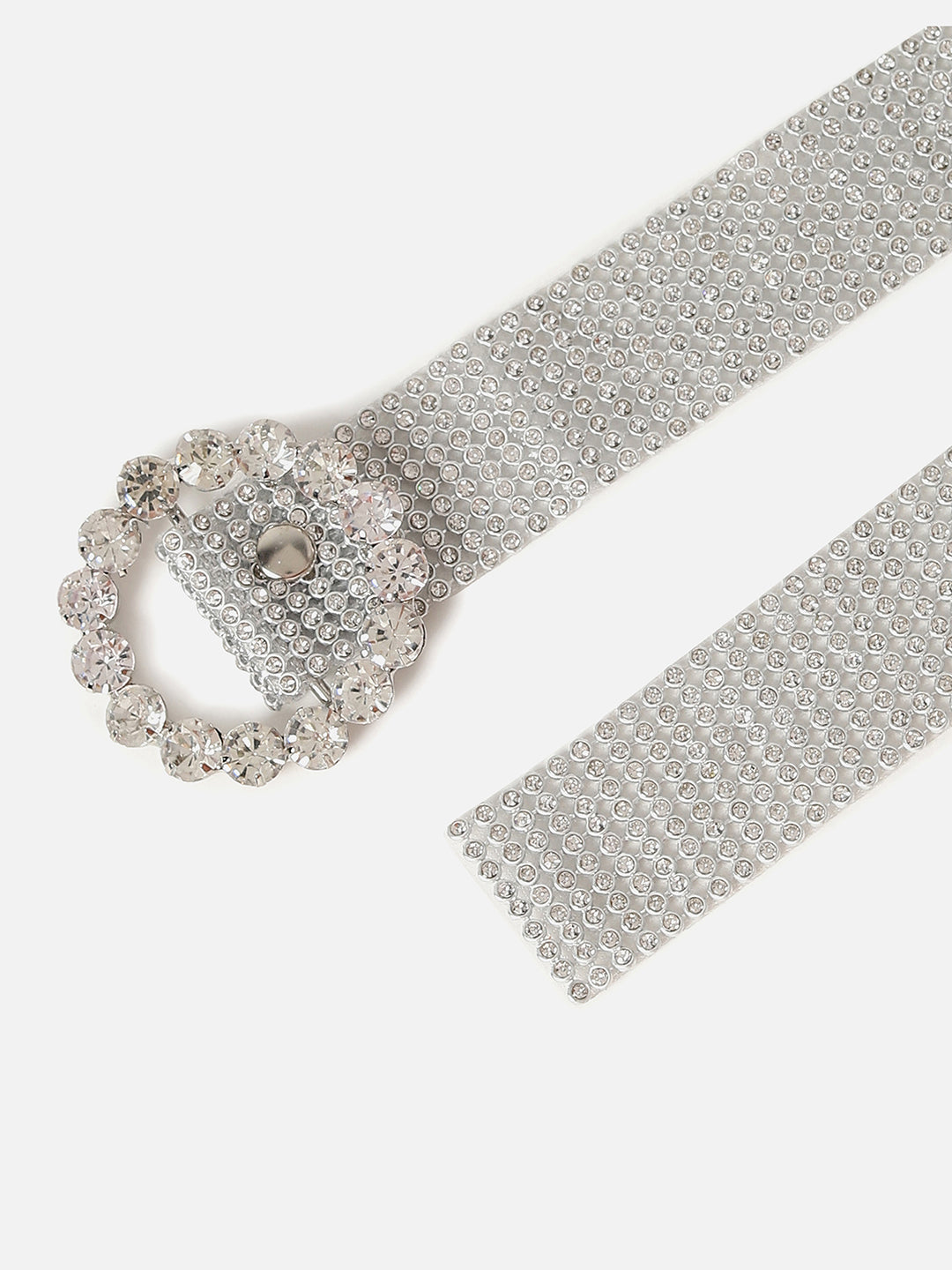 SILVER EMBELLISHED RHINESTONE BELT