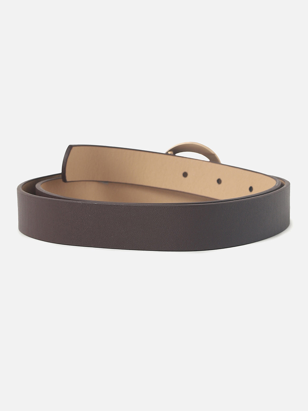 Dark Brown Solid Buckle Belt