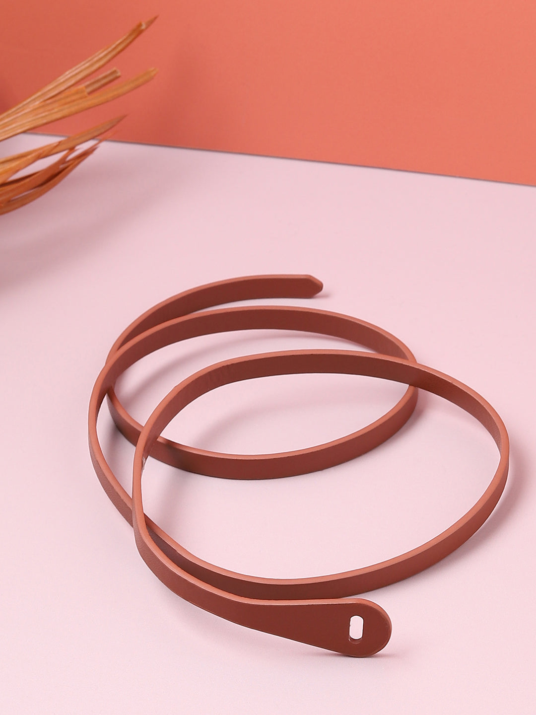 Tan Brown Solid Twist Belt